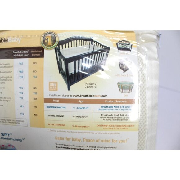 BreathableBaby Breathable Mesh Crib Liner Beige Unused Fits Most Baby Cribs NIP - Picture 9 of 12